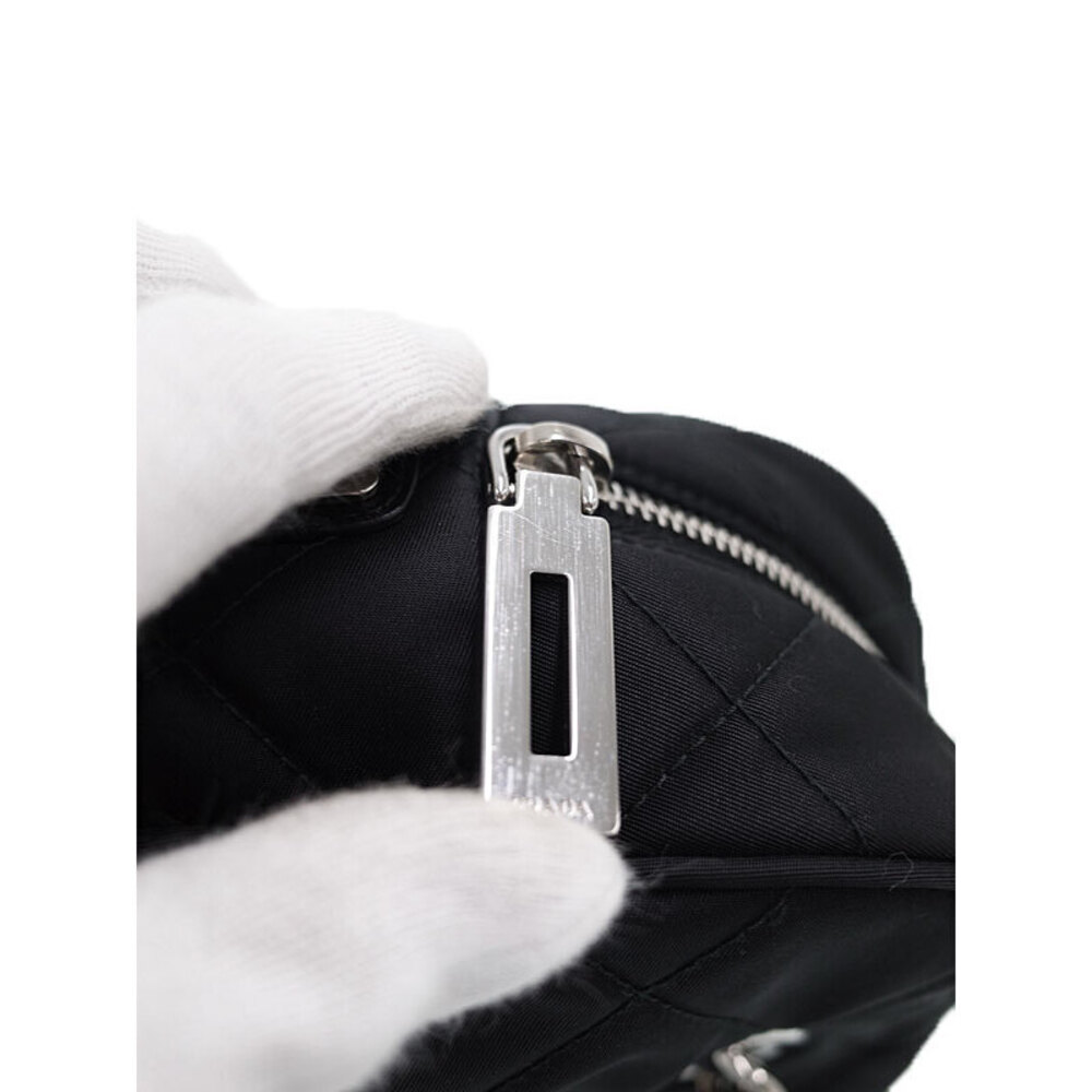 Prada Tessuto Impuntu Quilted Chain Shoulder Bag Black - Picture 7 of 9